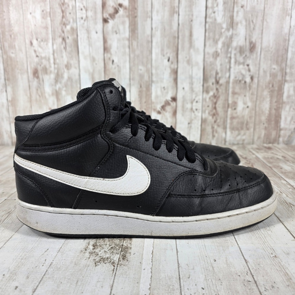 Nike Court Vision Mid Mens 10 Black White Basketball Sneakers DN3577-001